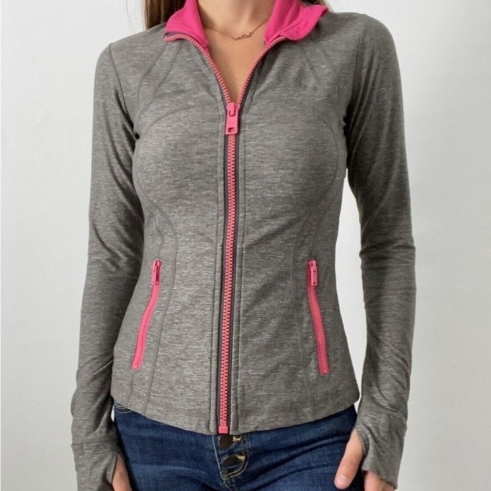 Lululemon Define zip jacket pink/grey